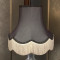 Pewter Grey and Black / Gold Fabric Lampshade