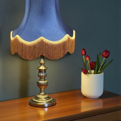 Navy Blue and Gold Fabric Lampshades