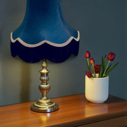 Navy Blue, Grey and Black Fabric Lampshades