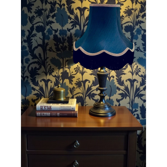 Navy Blue, Grey and Black Fabric Lampshades