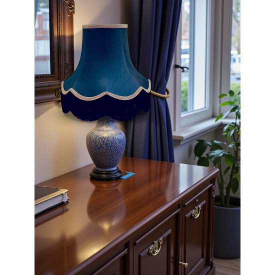 Navy Blue, Grey and Black Fabric Lampshades