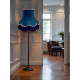 Navy Blue, Grey and Black Fabric Lampshades