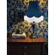 Navy Blue and Cream Fabric Lampshade