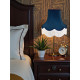Navy Blue and Cream Fabric Lampshade