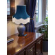 Navy Blue, Grey and Cream Fabric Lampshade