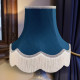Navy Blue, Grey and Cream Fabric Lampshade