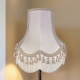Oyster and Cream Tassel Scalloped Fabric Lampshades