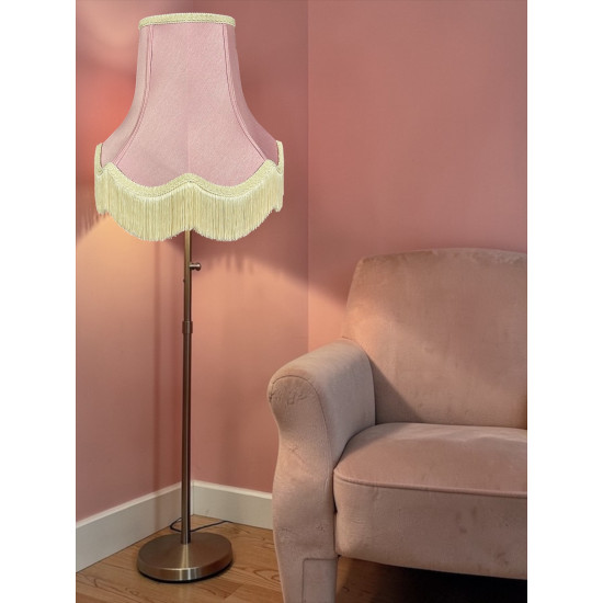 Pink and Cream Fabric Lampshades