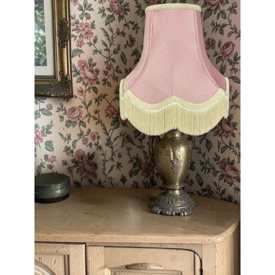 Pink and Cream Fabric Lampshades