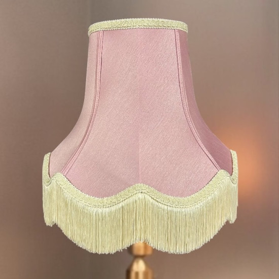 Pink and Cream Fabric Lampshades Pink and Cream Fabric Lampshades