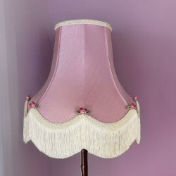 Pink Rose Scalloped Fabric Lampshades
