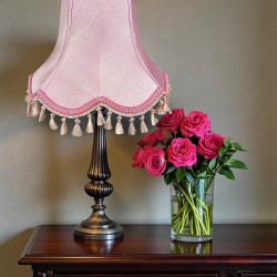 Pink Tassel Scalloped Fabric Lampshades