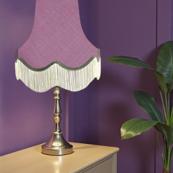 Wisteria Purple and Grey Fabric Lampshades