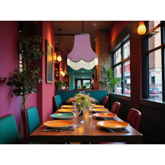 Wisteria Purple and Grey Fabric Lampshades