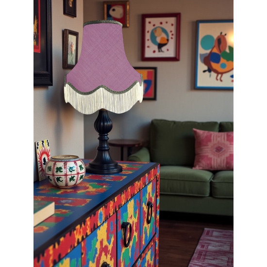 Wisteria Purple and Grey Fabric Lampshades