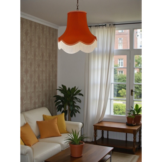 Terracotta Orange Fabric Lampshades
