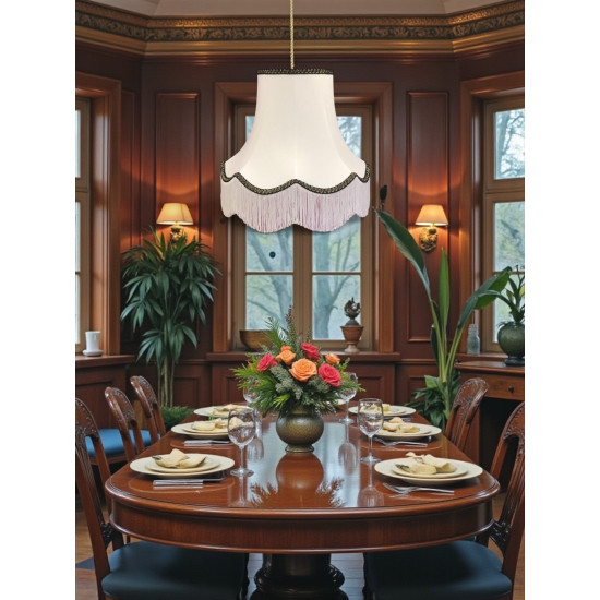 White and Black Fabric Lampshades