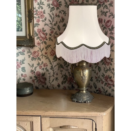 White and Black Fabric Lampshades