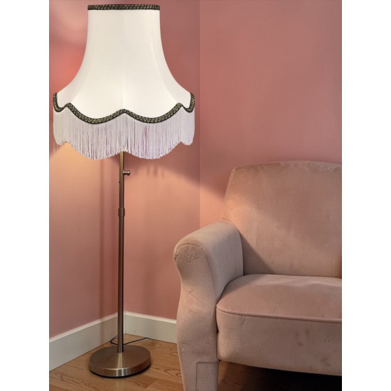 White and Black Fabric Lampshades