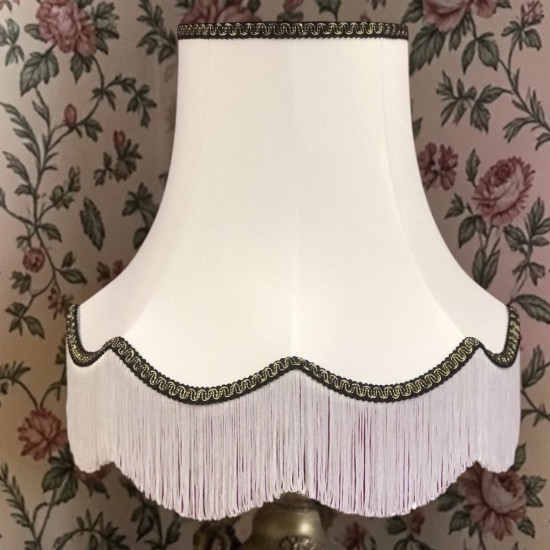 White and Black Fabric Lampshades