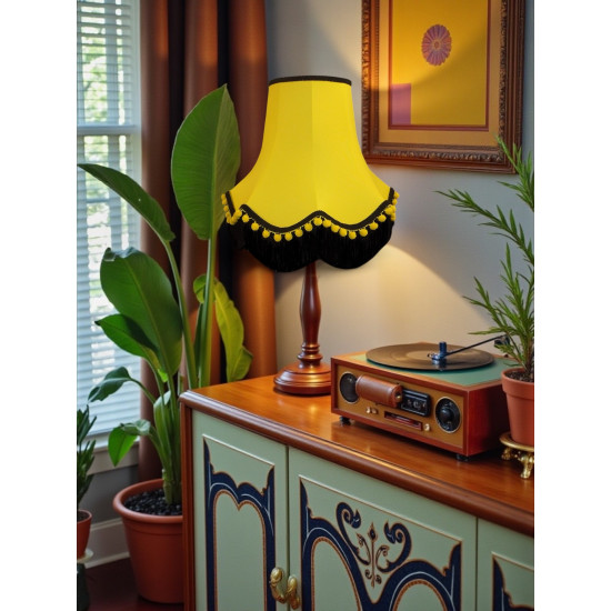 Yellow Pom Pom Fabric Lampshades
