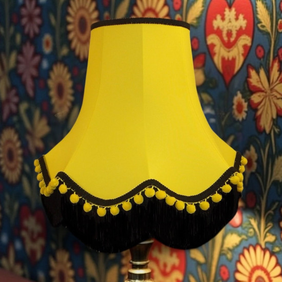Yellow Pom Pom Fabric Lampshades
