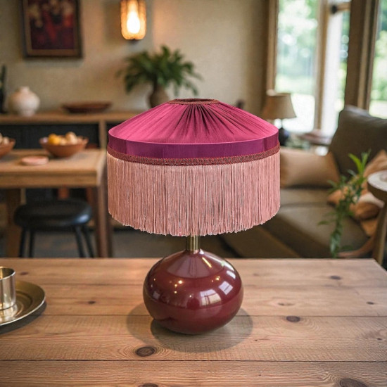 Fuchsia Pink Gathered Tiffany Lampshade