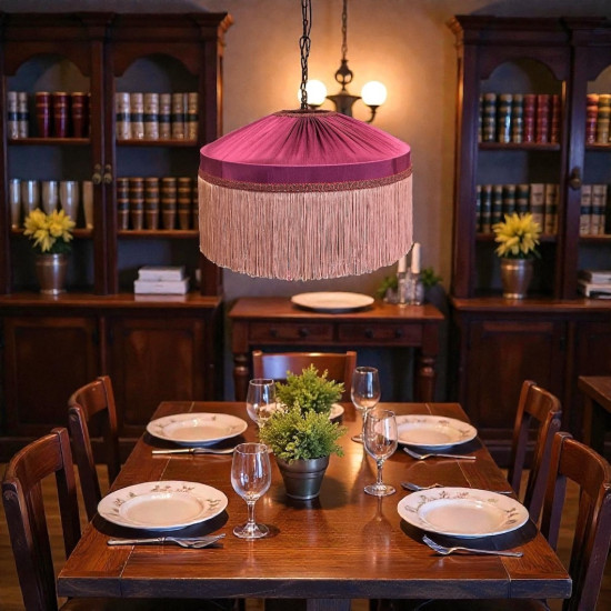 Fuchsia Pink Gathered Tiffany Lampshade