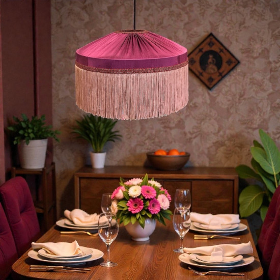 Fuchsia Pink Gathered Tiffany Lampshade