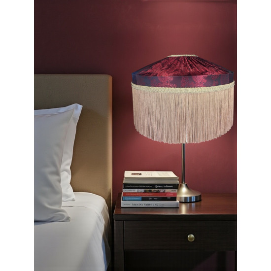 Paisley Jacquard Red and Gold Gathered Tiffany Lampshade
