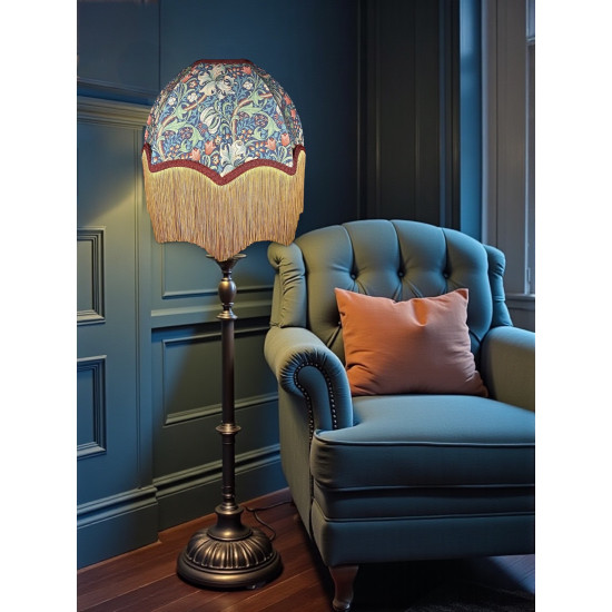 William Morris Golden Lily Jewel Burgundy Parachute Dome Lampshade