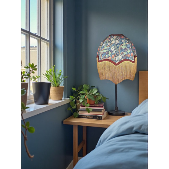 William Morris Golden Lily Jewel Burgundy Parachute Dome Lampshade