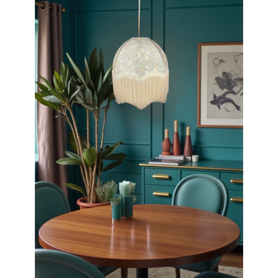 William Morris Golden Lily Pool Blue Parachute Dome Lampshade