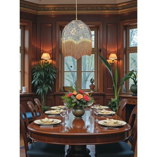 William Morris Honeysuckle Steel Parachute Dome Lampshade