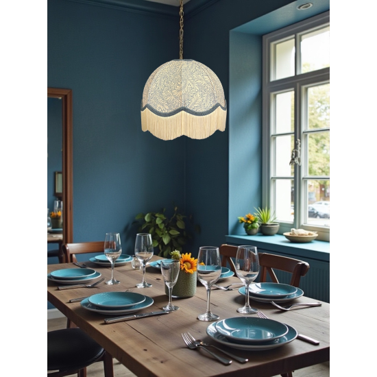 William Morris Larkspur Azure Slate Dome Lampshade