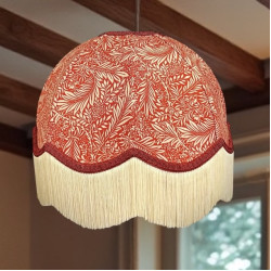 William Morris Larkspur Crimson Cream Dome Lampshade
