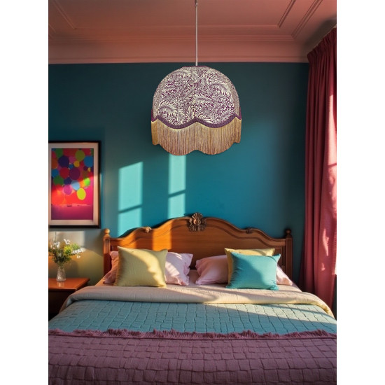 William Morris Larkspur Damson Purple Dome Lampshade