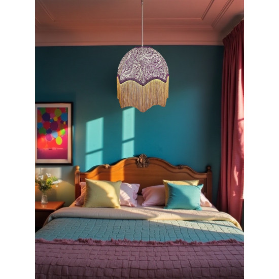 William Morris Larkspur Damson Purple Parachute Dome Lampshade