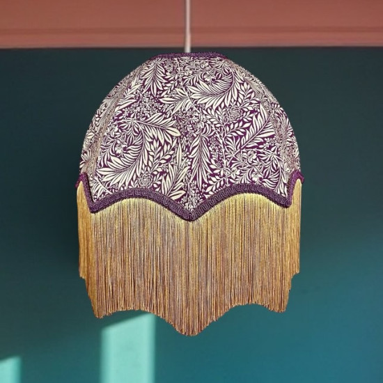 William Morris Larkspur Damson Purple Parachute Dome Lampshade