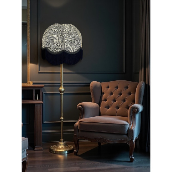 William Morris Larkspur Ebony Black Dome Lampshade