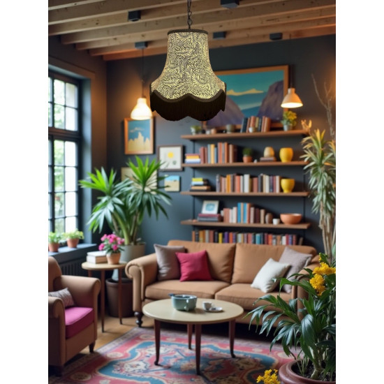 William Morris Larkspur Ebony Black Lampshade