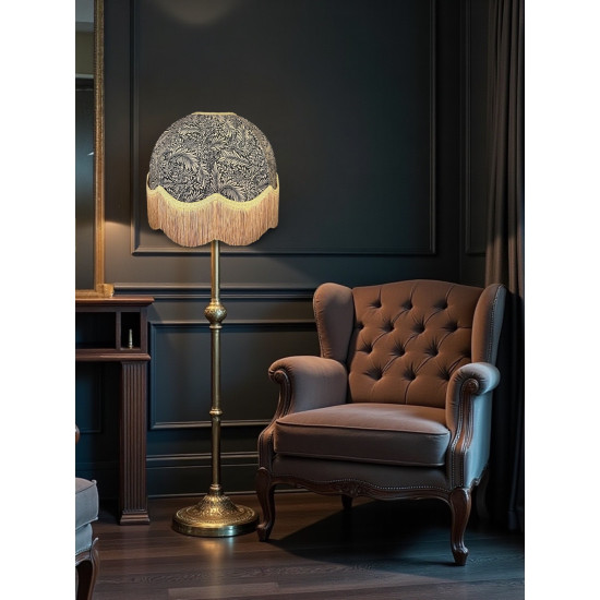 William Morris Larkspur Ebony Gold Dome Lampshade