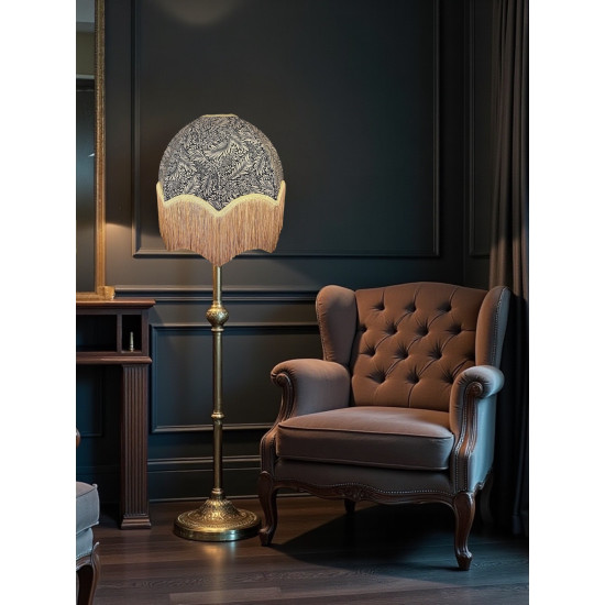 William Morris Larkspur Ebony Gold Parachute Dome Lampshade