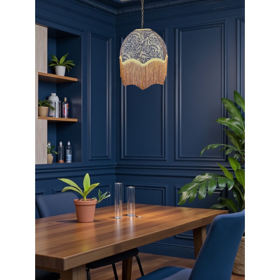 William Morris Larkspur Navy Gold Parachute Dome Lampshade