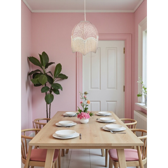 William Morris Larkspur Rose Pink Cream Parachute Dome Lampshade