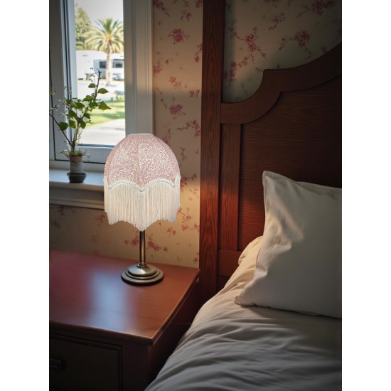 William Morris Larkspur Rose Pink Cream Parachute Dome Lampshade