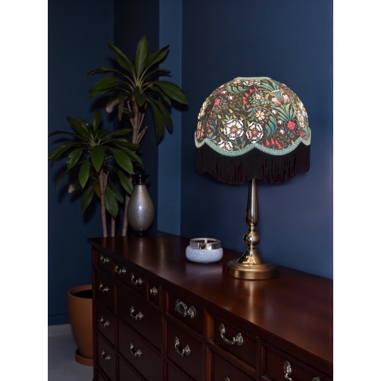 William Morris Molly Black Duck Egg Dome Lampshade