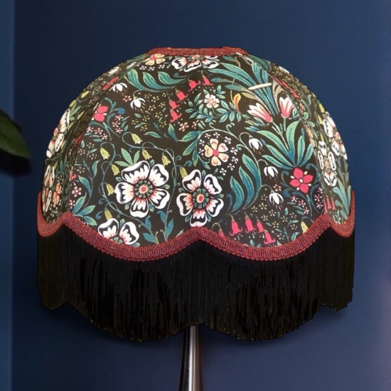 William Morris Molly Black Pink Dome Lampshade William Morris Molly Black Pink Dome Lampshade