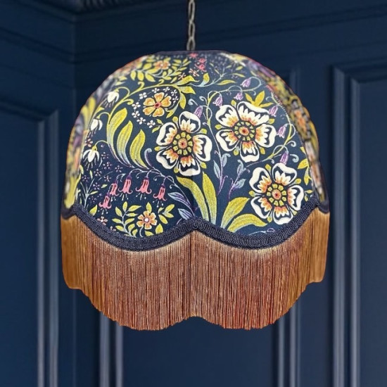 William Morris Molly Blue Gold Dome Lampshade William Morris Molly Blue Gold Dome Lampshade