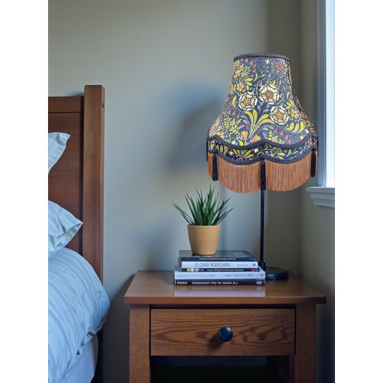 William Morris Molly Blue Fabric Double Scallop Lampshade